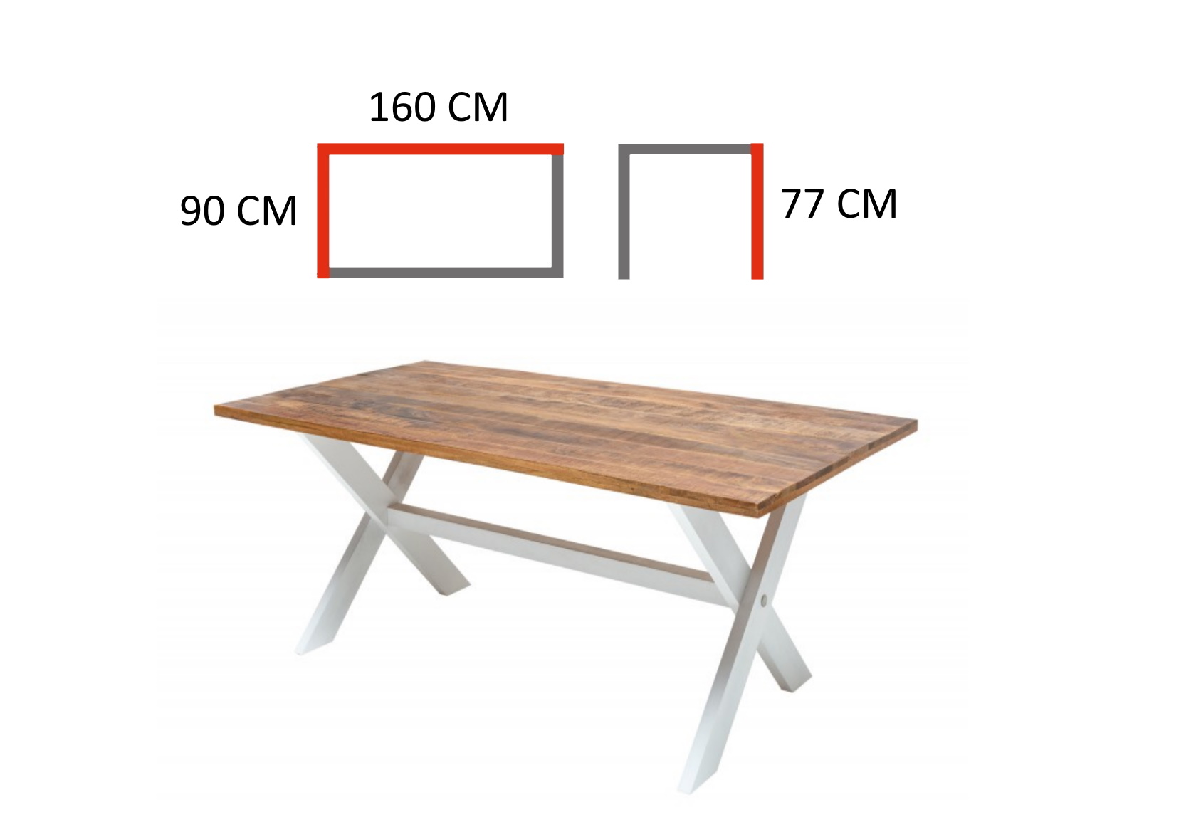 drewniany stół do salonu, stół z drewna mango, stół 160x90